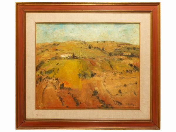 Sergio Scatizzi : Paesaggio in Valdinievole 1948  - Asta La Collezione Bendinelli - Associazione Nazionale - Case d'Asta italiane