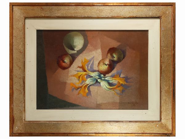 Paolo Frosecchi : Fiori di zucca e mele 1968  - Asta La Collezione Bendinelli - Associazione Nazionale - Case d'Asta italiane