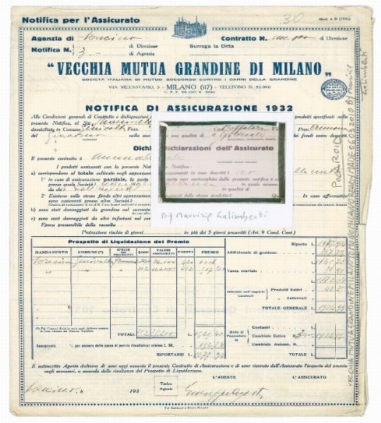 MAURIZIO GALIMBERTI : Vecchia Mutua Reale Grandine  - Asta Fotografia: Under 1K - Associazione Nazionale - Case d'Asta italiane