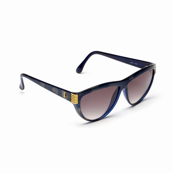 SAINT LAURENT YVES : Occhiali da sole blu.  - Asta 04/05/2023 | FASHION LUXURY - ALTA MODA, BORSE E ACCESSORI DI LUSSO Online - Associazione Nazionale - Case d'Asta italiane