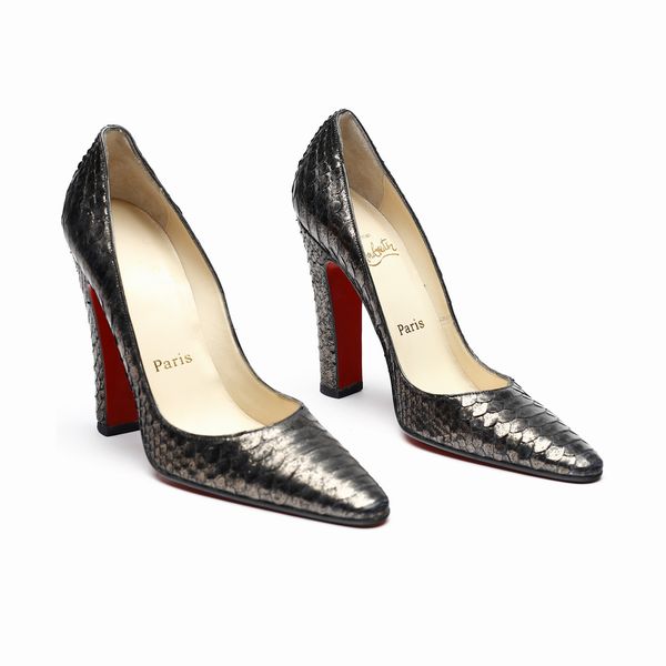 LOUBOUTIN CHRISTIAN : Dcollet in pelle stampata marrone.  - Asta 04/05/2023 | FASHION LUXURY - ALTA MODA, BORSE E ACCESSORI DI LUSSO Online - Associazione Nazionale - Case d'Asta italiane