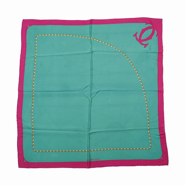 CARTIER : Foulard verde e fucsia.  - Asta 04/05/2023 | FASHION LUXURY - ALTA MODA, BORSE E ACCESSORI DI LUSSO Online - Associazione Nazionale - Case d'Asta italiane