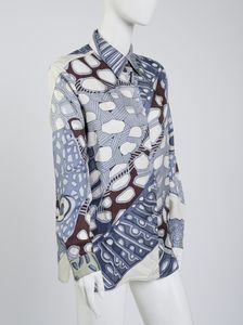 HERMES : Camicia con stampa astratta.  - Asta 04/05/2023 | FASHION LUXURY - ALTA MODA, BORSE E ACCESSORI DI LUSSO Online - Associazione Nazionale - Case d'Asta italiane