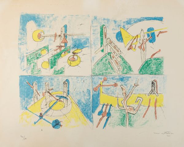 ROBERTO SEBASTIAN MATTA : Composizione con quattro riquadri  - Asta Grafica Internazionale e Multipli d'Autore - Associazione Nazionale - Case d'Asta italiane