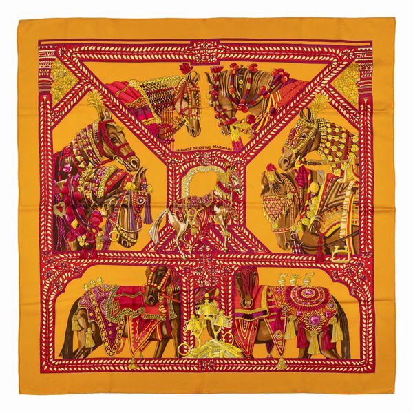 Hermès : Foulard La Danse du Cheval Marwari  - Asta Luxury Fashion - Associazione Nazionale - Case d'Asta italiane