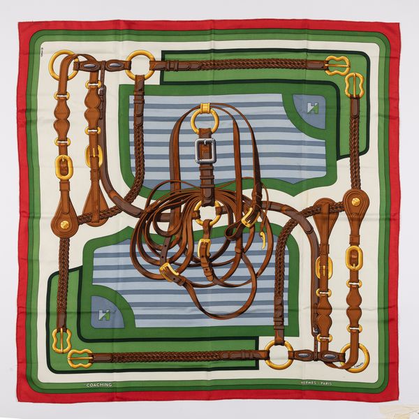 Hermès : Foulard Coaching  - Asta Luxury Fashion - Associazione Nazionale - Case d'Asta italiane