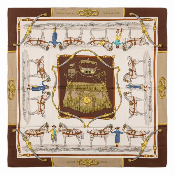 Hermès : Foulard Harnais  l'Anglaise  - Asta Luxury Fashion - Associazione Nazionale - Case d'Asta italiane