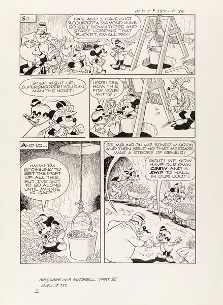 Paul Murry : Topolino e il messaggio nella mandorla  - Asta Bozzetti cinematografici - Associazione Nazionale - Case d'Asta italiane