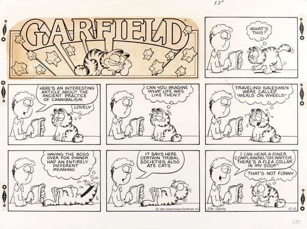 Jim Davis : Garfield  - Asta Bozzetti cinematografici - Associazione Nazionale - Case d'Asta italiane