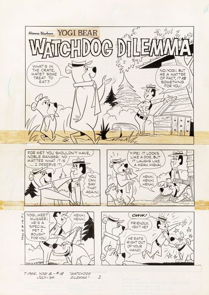 Harvey Eisenberg : Yogi Bear - Watchdog Dilemma  - Asta Bozzetti cinematografici - Associazione Nazionale - Case d'Asta italiane