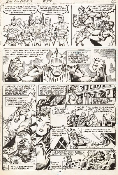 Alan Kupperberg : Invaders - The Liberty Legion Busts Loose!  - Asta Bozzetti cinematografici - Associazione Nazionale - Case d'Asta italiane