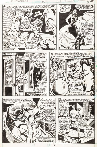 Alan Kupperberg : Invaders - Beware the Super-Axis!  - Asta Bozzetti cinematografici - Associazione Nazionale - Case d'Asta italiane