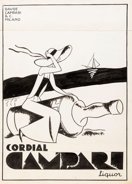 Sto (Sergio Tofano) : Cordial Campari  - Asta Fumetti: Tavole e Illustrazioni Originali - Associazione Nazionale - Case d'Asta italiane