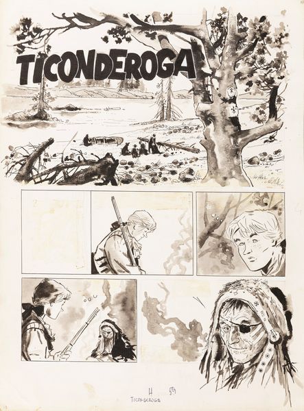 Hugo Pratt : Ticonderoga  - Asta Fumetti: Tavole e Illustrazioni Originali - Associazione Nazionale - Case d'Asta italiane