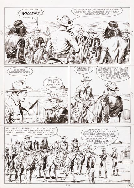Erio Nicolò : Tex - Apache Kid  - Asta Fumetti: Tavole e Illustrazioni Originali - Associazione Nazionale - Case d'Asta italiane