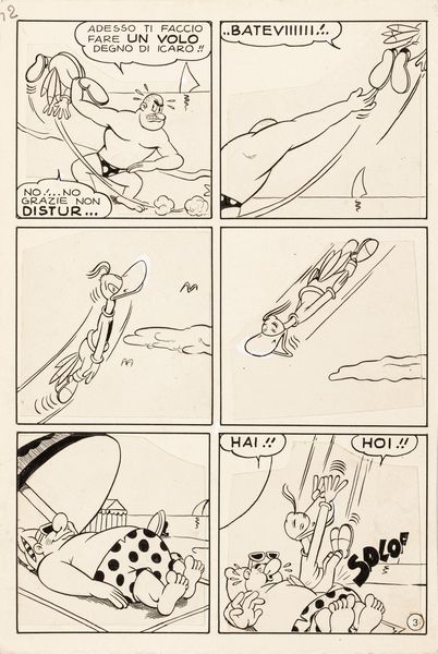 Luciano Bottaro : Papy Papero  - Asta Fumetti: Tavole e Illustrazioni Originali - Associazione Nazionale - Case d'Asta italiane
