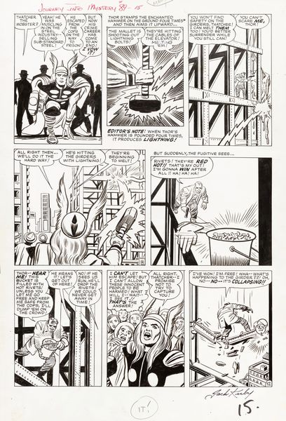 Jack Kirby : Journey Into Mystery -  The Thunder God and the Thug!  - Asta Fumetti: Tavole e Illustrazioni Originali - Associazione Nazionale - Case d'Asta italiane