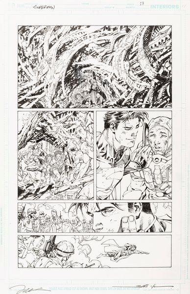 Jim Lee : Superman Unchained - The Leap  - Asta Fumetti: Tavole e Illustrazioni Originali - Associazione Nazionale - Case d'Asta italiane