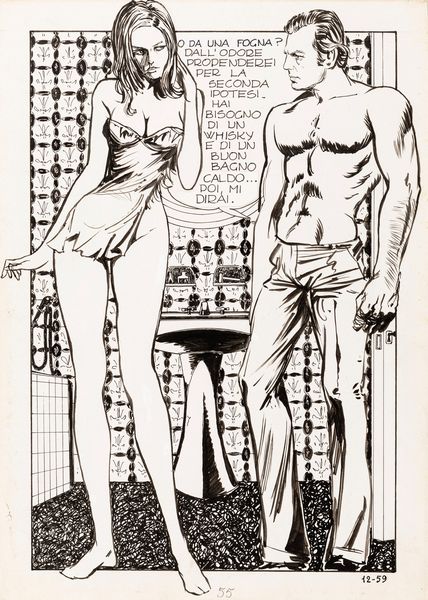 Milo Manara : Genius - Mitra Girl  - Asta Fumetti: Tavole e Illustrazioni Originali - Associazione Nazionale - Case d'Asta italiane