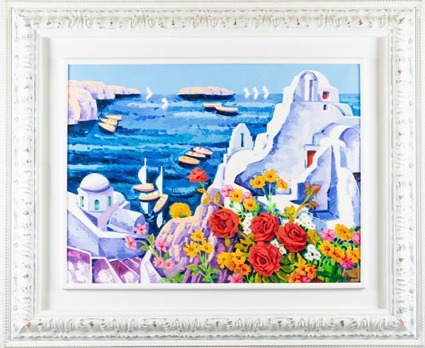 ATHOS FACCINCANI : Santorini e tanta luce  - Asta Arte Moderna, Contemporanea, '800 e '900 - Associazione Nazionale - Case d'Asta italiane