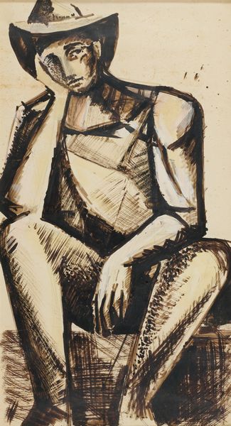 Vitaliano De Angelis : Figura al riposo  - Asta Arte Moderna, Contemporanea, '800 e '900 - Associazione Nazionale - Case d'Asta italiane