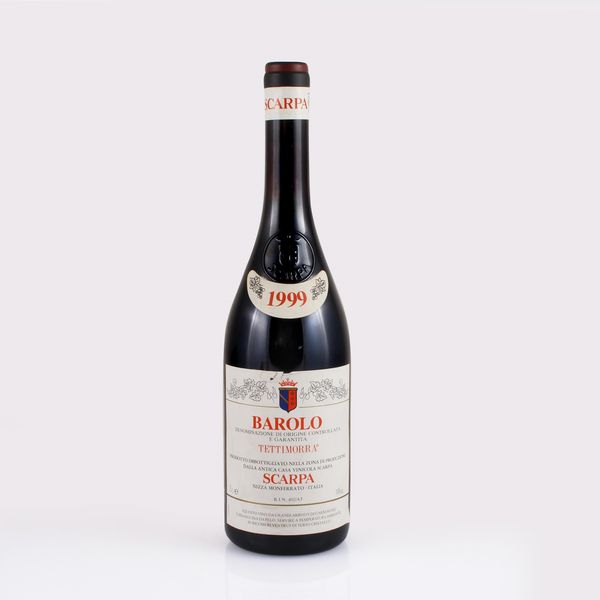 BAROLO DOCG TETTIMORRA 1999, SCARPA  - Asta VINI E DISTILLATI PREGIATI E DA COLLEZIONE - Associazione Nazionale - Case d'Asta italiane