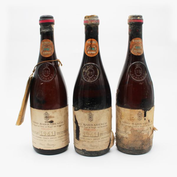 BARBARESCO CONTI DELLA CREMOSINA 1961, BERSANO  - Asta VINI E DISTILLATI PREGIATI E DA COLLEZIONE - Associazione Nazionale - Case d'Asta italiane