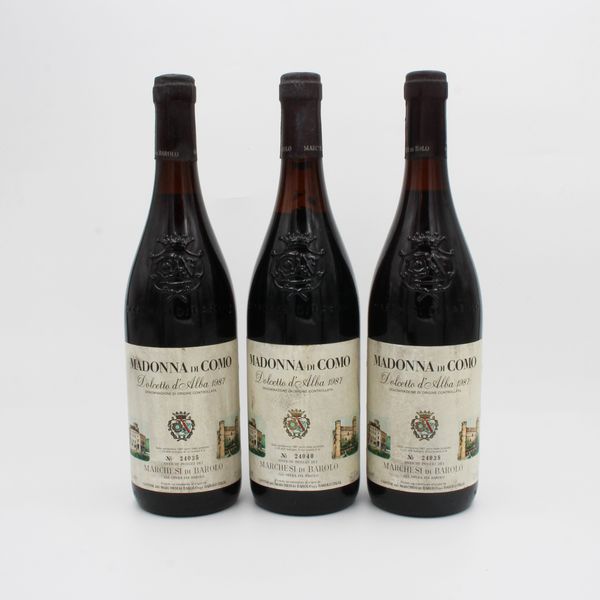 DOLCETTO DALBA MADONNA DI COMO DOC 1987, MARCHESI DI BAROLO  - Asta VINI E DISTILLATI PREGIATI E DA COLLEZIONE - Associazione Nazionale - Case d'Asta italiane