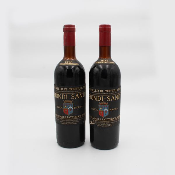 BRUNELLO DI MONTALCINO DOC 1978, BIONDI SANTI  - Asta VINI E DISTILLATI PREGIATI E DA COLLEZIONE - Associazione Nazionale - Case d'Asta italiane