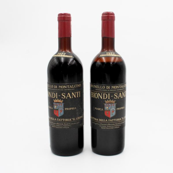 BRUNELLO DI MONTALCINO DOC 1977, BIONDI-SANTI  - Asta VINI E DISTILLATI PREGIATI E DA COLLEZIONE - Associazione Nazionale - Case d'Asta italiane