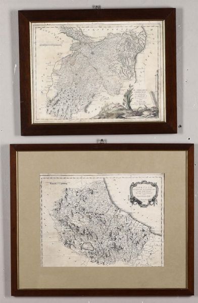 Due stampe raffiguranti Abruzzo ed Emilia Romagna, fine XVIII secolo  - Asta Antiquariato - Associazione Nazionale - Case d'Asta italiane