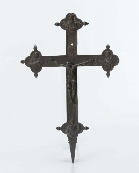 Crocifissione in bronzo, XVIII secolo  - Asta Antiquariato - Associazione Nazionale - Case d'Asta italiane