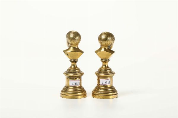 Coppia di busti di bambini in bronzo dorato, XX secolo  - Asta Antiquariato - Associazione Nazionale - Case d'Asta italiane