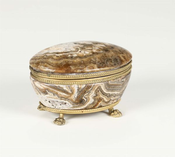Scatola in marmo e bronzo dorato, XIX-XX secolo  - Asta Antiquariato - Associazione Nazionale - Case d'Asta italiane