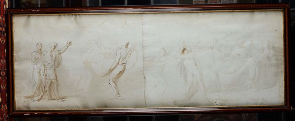 Coppia di disegn su carta con figure, XVIII-XIX secolo  - Asta Antiquariato - Associazione Nazionale - Case d'Asta italiane