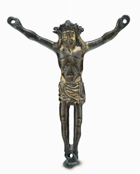 Figura di Cristo vivo in bronzo fuso e cesellato, fonditore del nord Europa XVI secolo  - Asta Antiquariato - Associazione Nazionale - Case d'Asta italiane