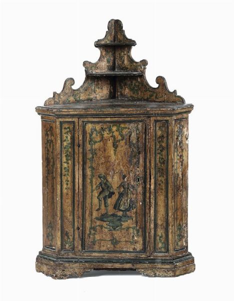 Angoliera in legno laccato, Venezia, XVIII secolo  - Asta Antiquariato - Associazione Nazionale - Case d'Asta italiane