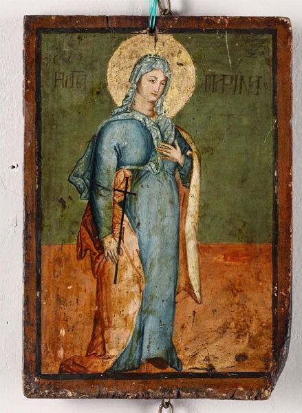 Icona in legno con Madonna, XIX secolo  - Asta Antiquariato - Associazione Nazionale - Case d'Asta italiane