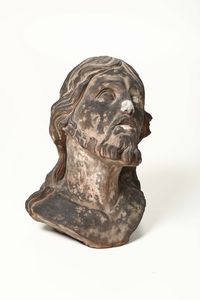 Testa di Cristo in terracotta, plasticatore del XVIII secolo  - Asta Antiquariato - Associazione Nazionale - Case d'Asta italiane