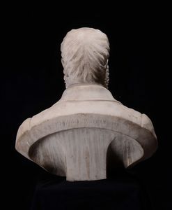 Busto virile in marmo bianco. Scultore italiano del XIX secolo  - Asta Antiquariato - Associazione Nazionale - Case d'Asta italiane