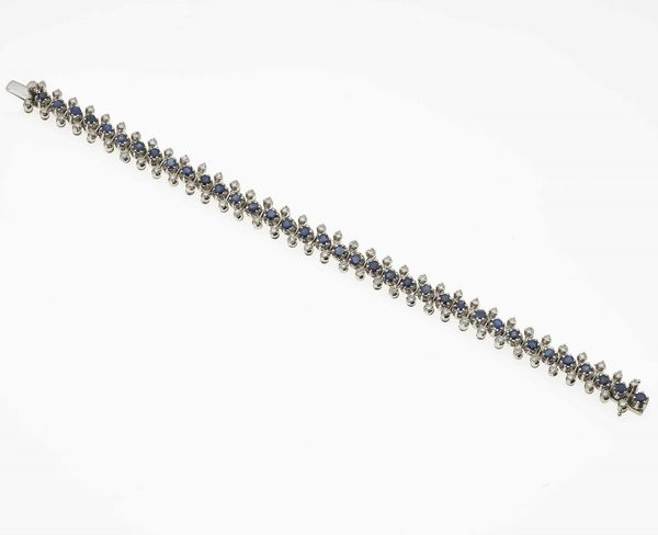 Bracciale con diamanti e zaffiri  - Asta Fine Jewels - Associazione Nazionale - Case d'Asta italiane