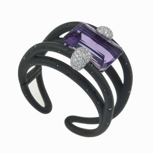 Michele Della Valle. Bracciale con grande ametista e diamanti  - Asta Fine Jewels - Associazione Nazionale - Case d'Asta italiane