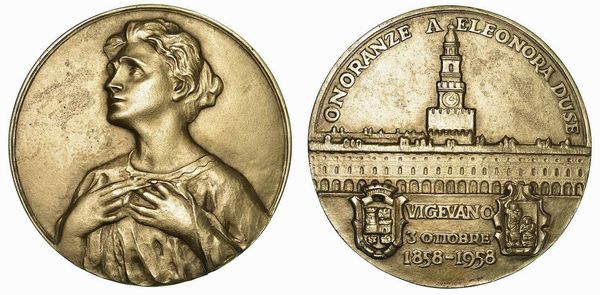 ELEONORA DUSE. Lotto di tre medaglie.  - Asta Numismatica - Associazione Nazionale - Case d'Asta italiane