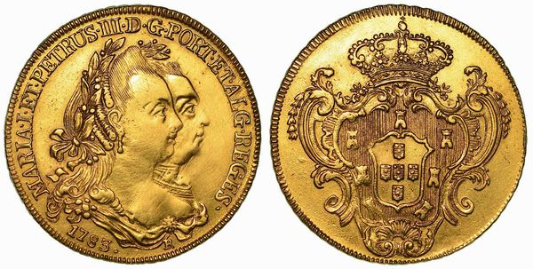 BRASILE. MARIA e PEDRO III, 1777-1786. Pea (6400 Reis) 1783. Rio de Janeiro.  - Asta Numismatica - Associazione Nazionale - Case d'Asta italiane