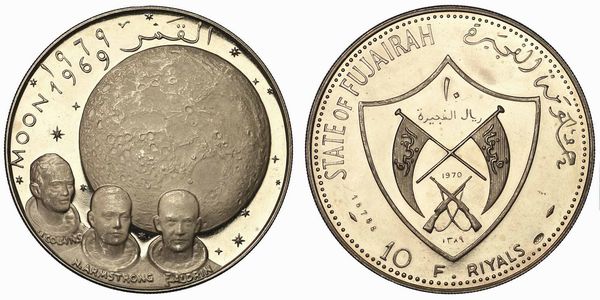 EMIRATI ARABI UNITI - FUJAIRAH. MUHAMMAD BIN HAMAD AL-SHARQI, 1952-1974. 10 Riyals 1389/1970.  - Asta Numismatica - Associazione Nazionale - Case d'Asta italiane