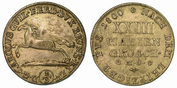 GERMANIA - BRUNSWICK. KARL WILHELM FERDINAND, 1780-1806. 24 Mariengroschen 1800.  - Asta Numismatica - Associazione Nazionale - Case d'Asta italiane