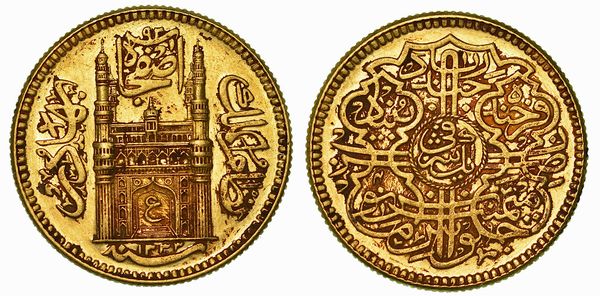 INDIA - HYDERABAD. MIR USMAN ALI KHAN, 1911-1948. Mohur AH 1333 (1914).  - Asta Numismatica - Associazione Nazionale - Case d'Asta italiane