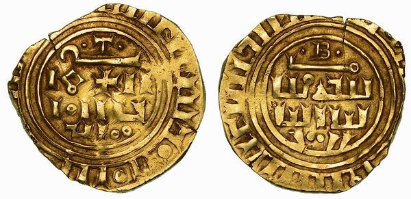 CROCIATI. CONTEA DI TRIPOLI. BOEMONDO IV DI ANTIOCHIA, 1187-1233. Bisante d'oro. Imitazione del dinaro del califfo Al-Mustansir. III fase, dopo il 1187-1260.  - Asta Numismatica - Associazione Nazionale - Case d'Asta italiane