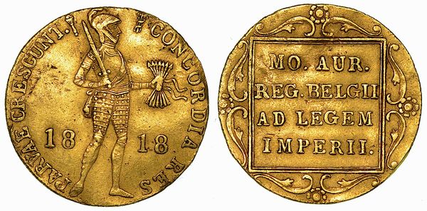 PAESI BASSI. WILLIAM I, 1815-1840. Ducat 1818. Utrecht.  - Asta Numismatica - Associazione Nazionale - Case d'Asta italiane