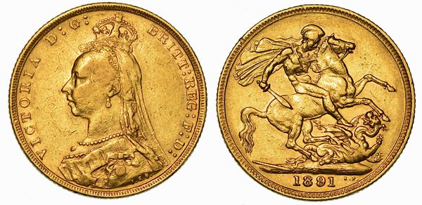 REGNO UNITO. VICTORIA, 1837-1901. Sovereign 1891.  - Asta Numismatica - Associazione Nazionale - Case d'Asta italiane